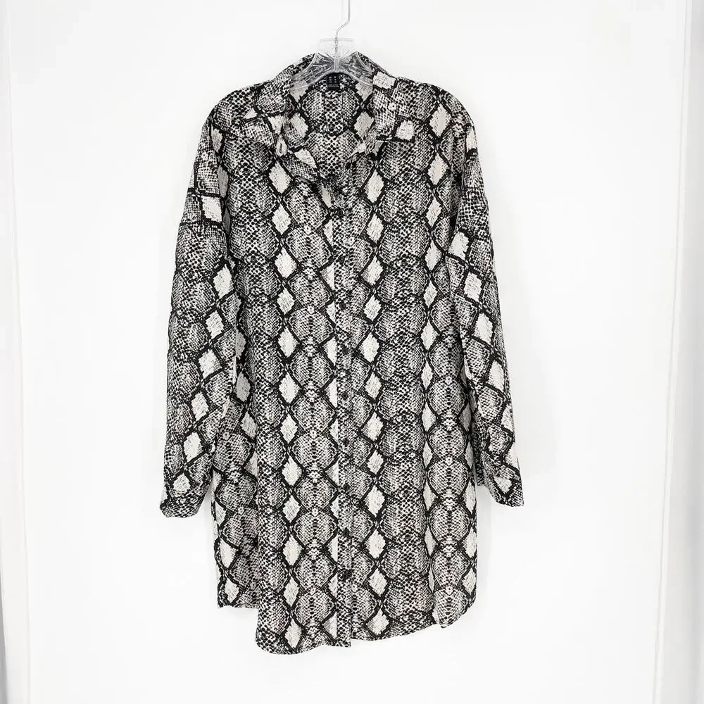 Revamped Long Sleeve Snakeskin Print Dress Size Medium
